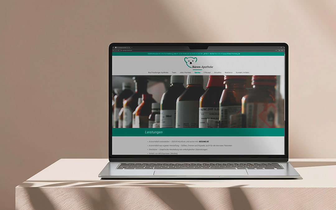 Bärenapotheke – Erstellung Homepage