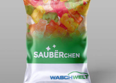 Modernisiertes WASCHWELT-Logo, neue Farben Türkisblau/Grün, Schrift Montserrat und Piktogramme für Waschprogramme und Zusatzleistungen, klare und nachhaltige Markenidentität.